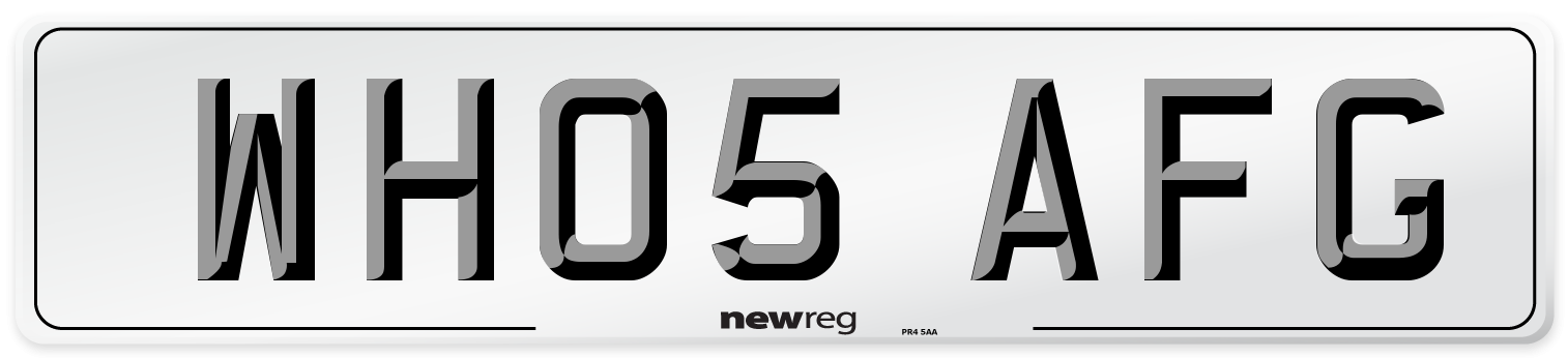 WH05 AFG Number Plate from New Reg